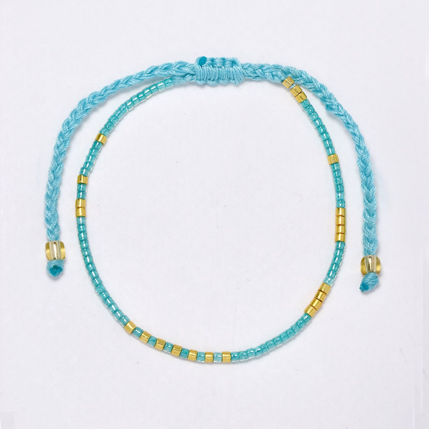 Stainless steel beaded adjustible weave bracelet - YB5356