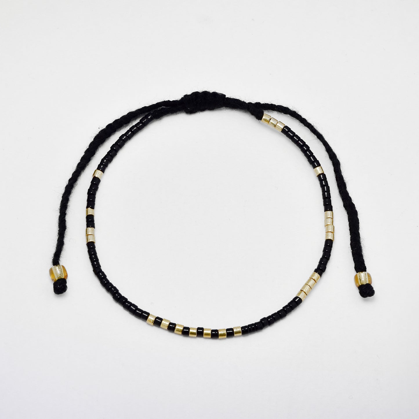 Stainless steel beaded adjustible weave bracelet - YB5356