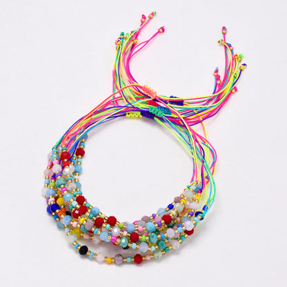 YB6675 - Fashion adjustable faceted beaded bracelet - 10 pc / pack