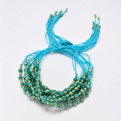 YB6675 - Fashion adjustable faceted beaded bracelet - 10 pc / pack