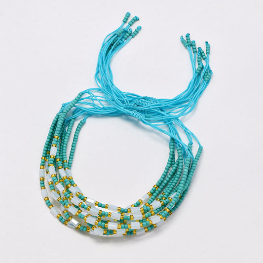 YB6677 - Fashion adjustable glass beaded bracelet - 10 pc / pack
