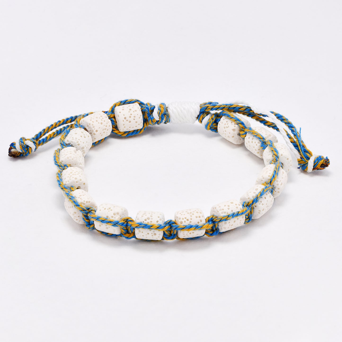 YB6681 - White volcanic rock adjustable bracelet