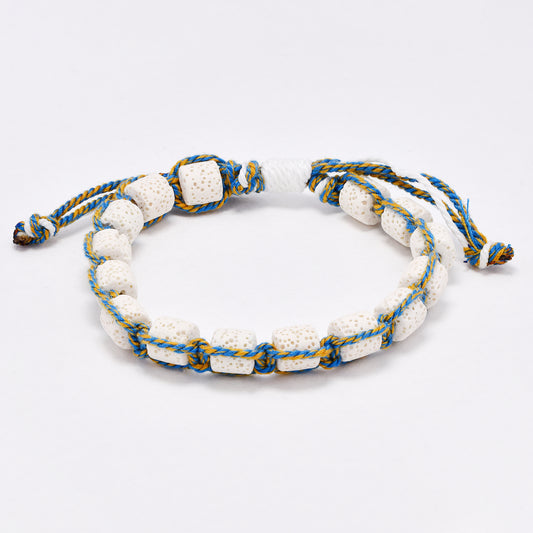 YB6681 - White volcanic rock adjustible bracelet