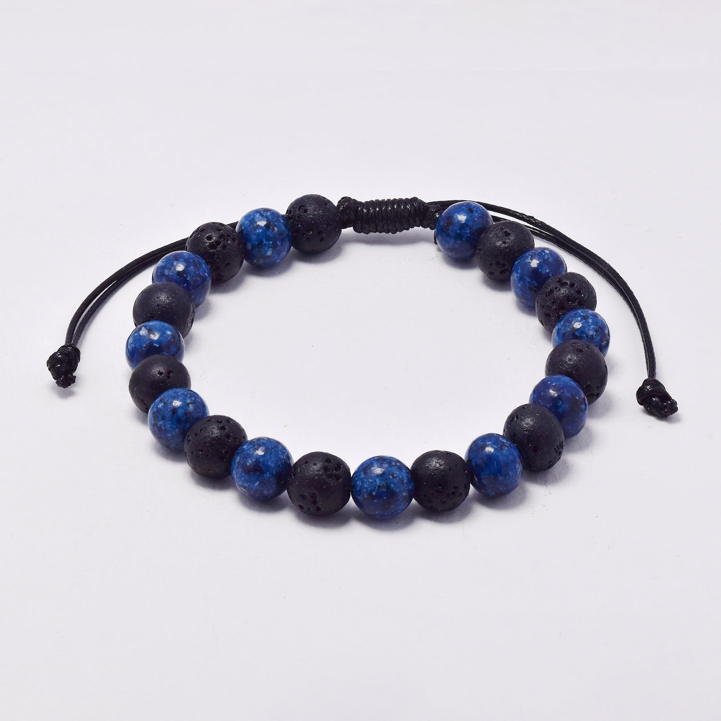 YB6682 - Volcanic rock & natural stone adjustable bracelet