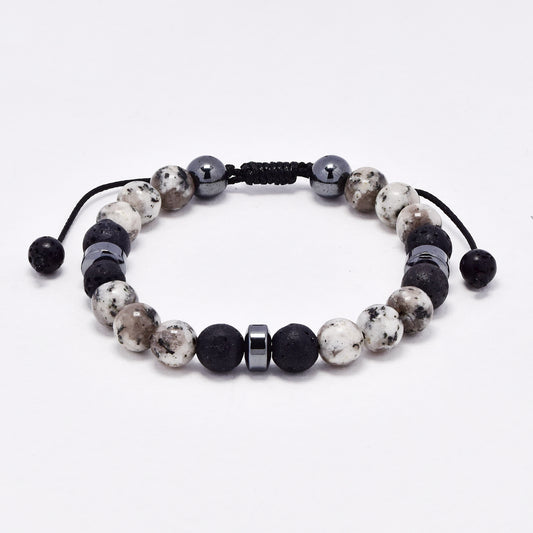 YB6685 - Volcanic rock & natural stone adjustible bracelet