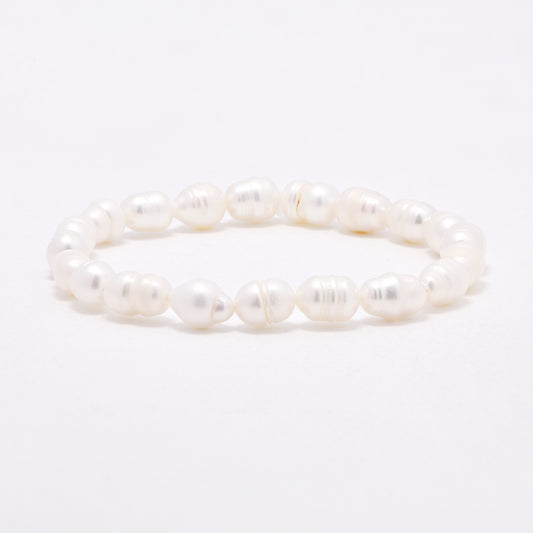 YB6691  - Freshwater pearl stretch bracelet - 10-12mm x 7mm