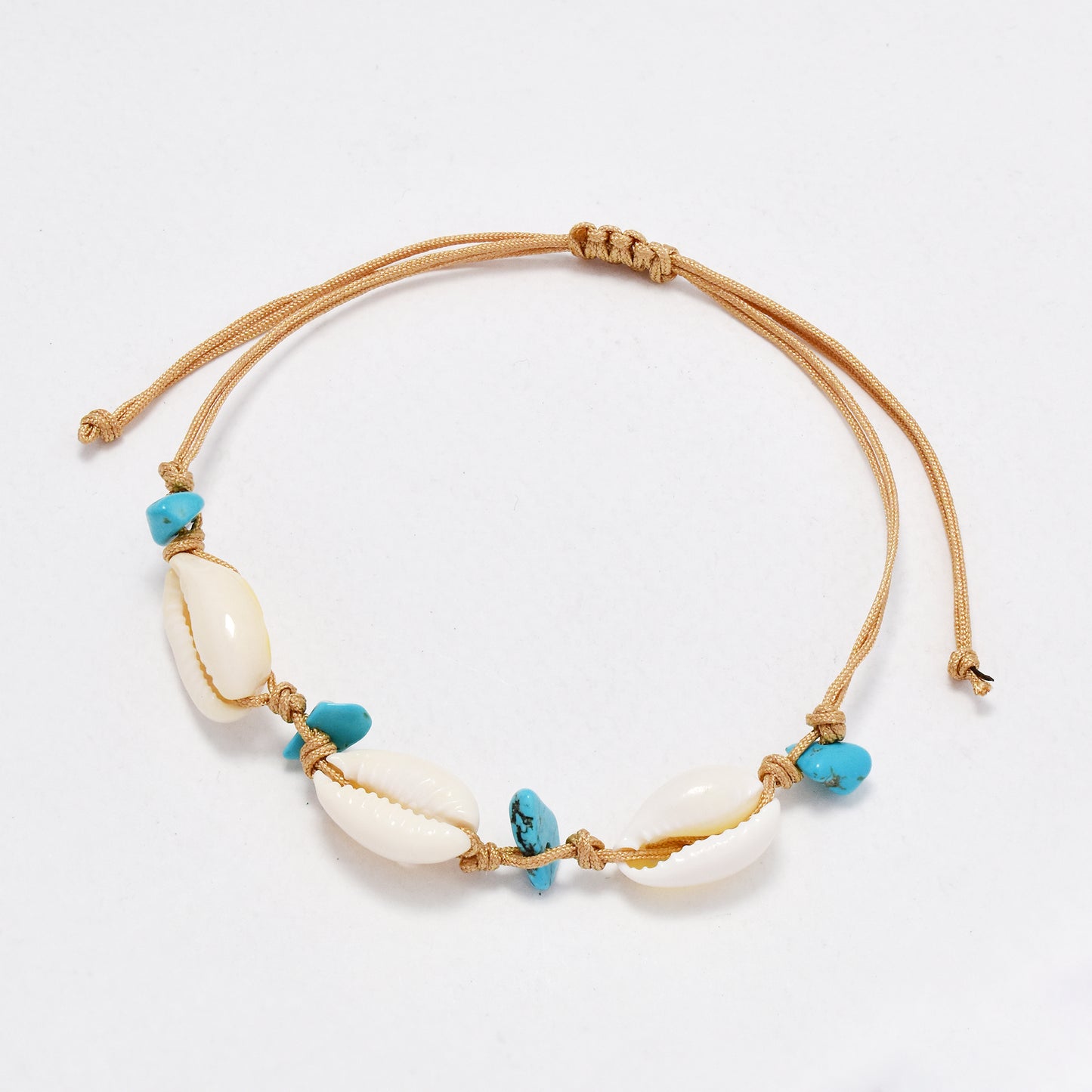 YB6770 - 12 Pack adjustable shell & stone bracelet