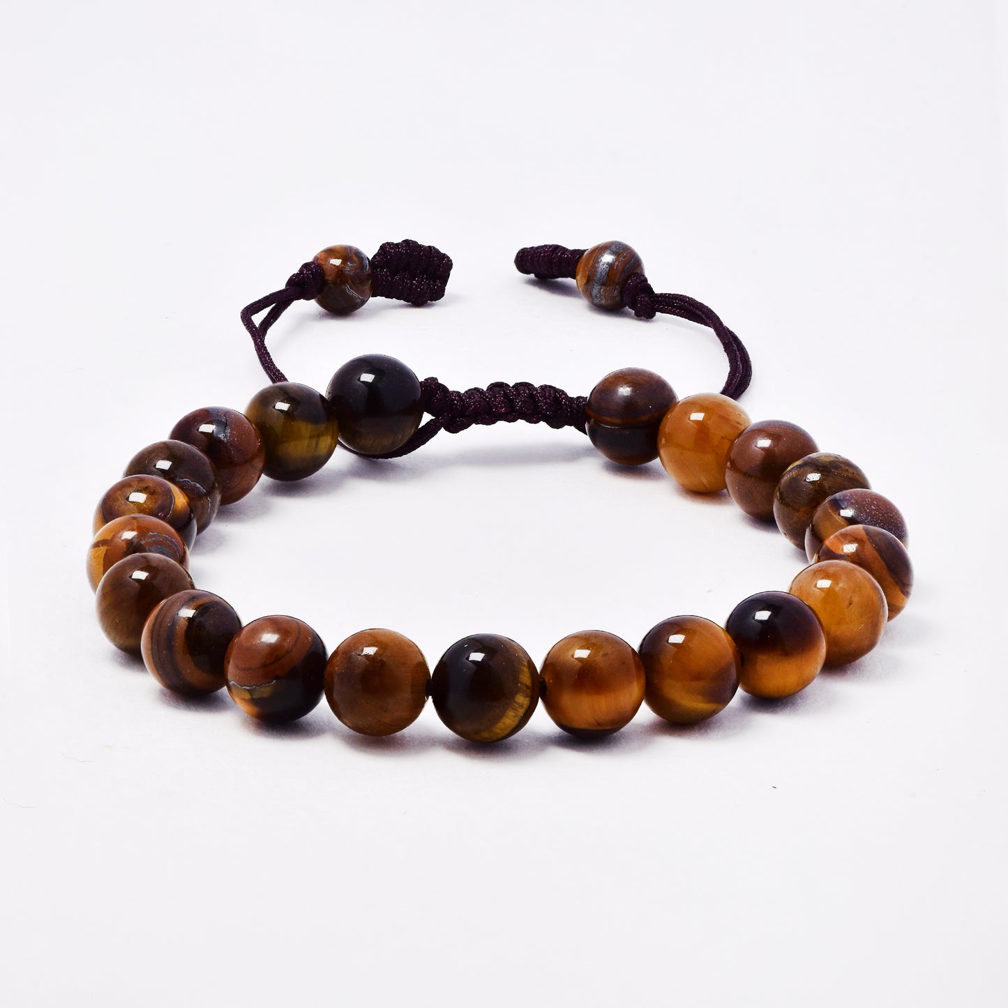 YB7511 - Natural stone 8.5mm adjustable bracelet