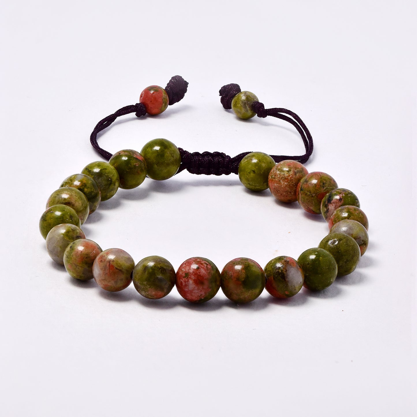 YB7511 - Natural stone 8.5mm adjustable bracelet