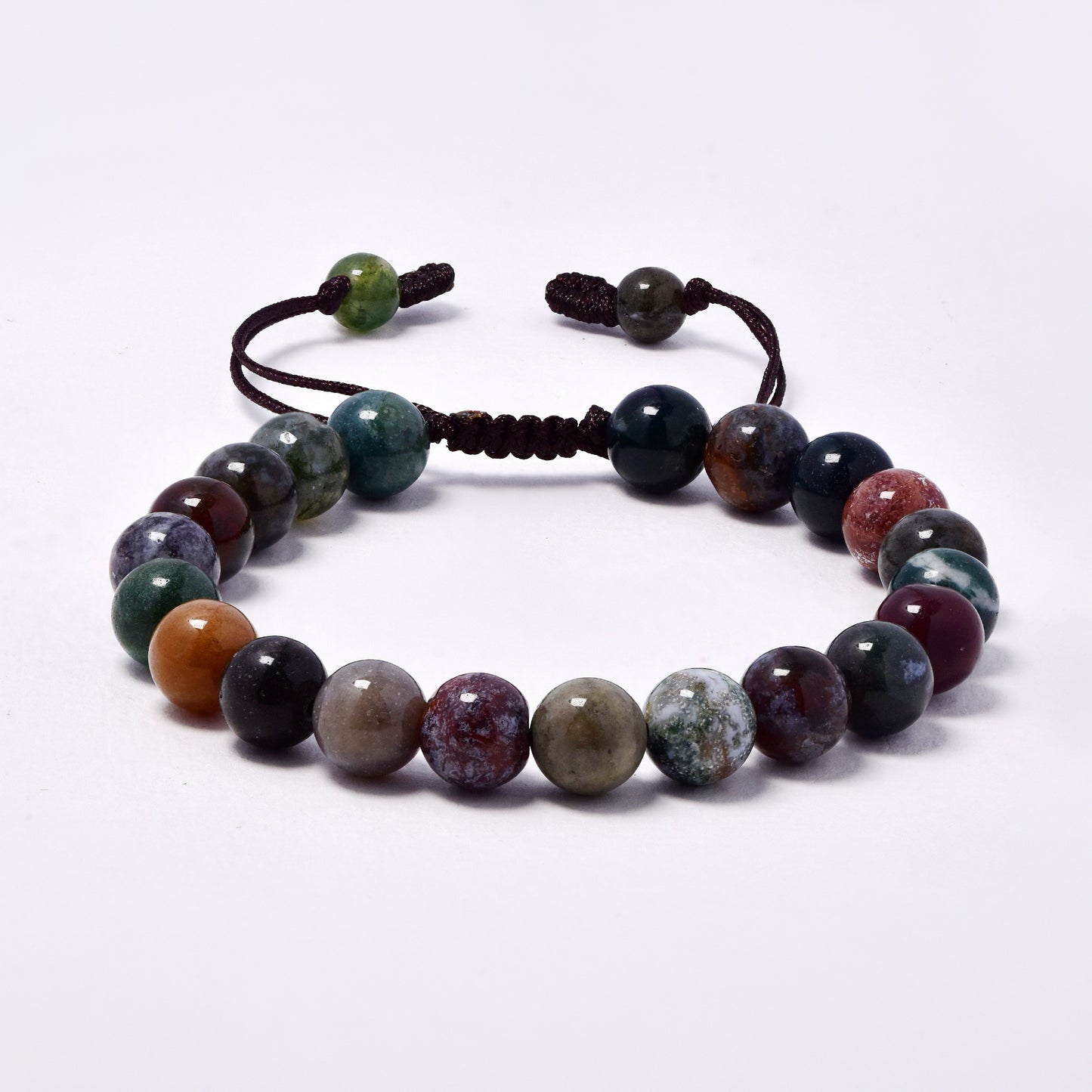 YB7511 - Natural stone 8.5mm adjustable bracelet