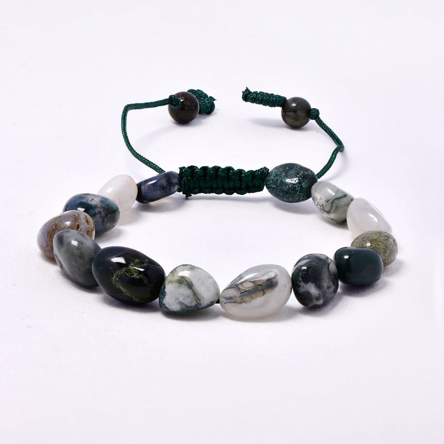 YB7512 - Natural stone organic shaped adjustable bracelet