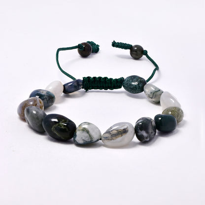 YB7512 - Natural stone organic shaped adjustable bracelet