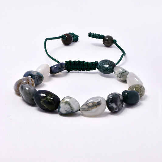 YB7512 - Natural stone organic shaped adjustable bracelet