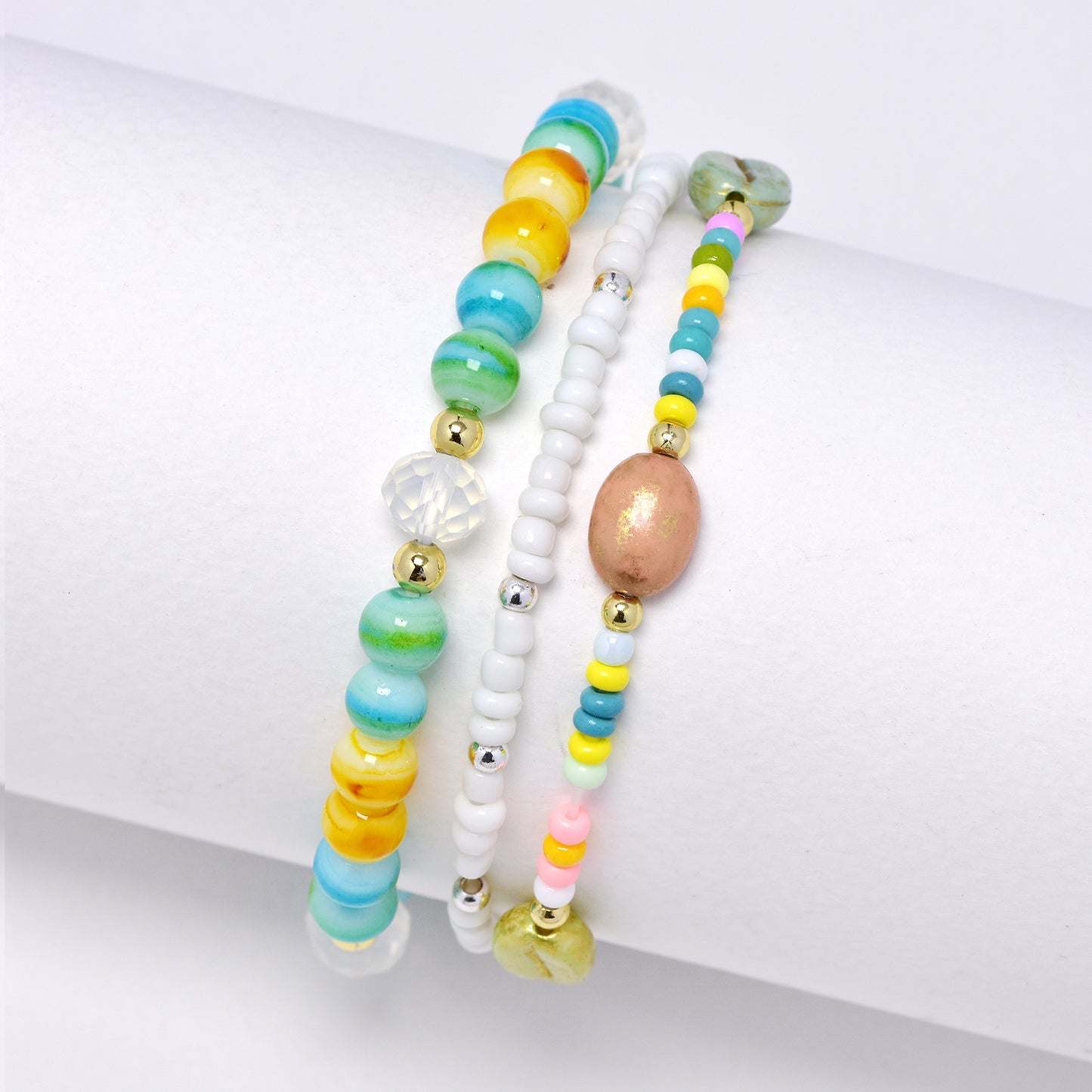 YB7528 - 3 Piece mixed bead bracelet set