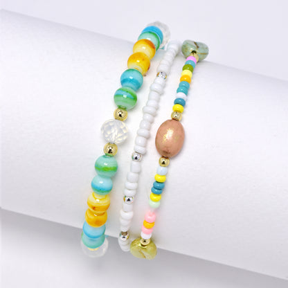 YB7528 - 3 Piece mixed bead bracelet set