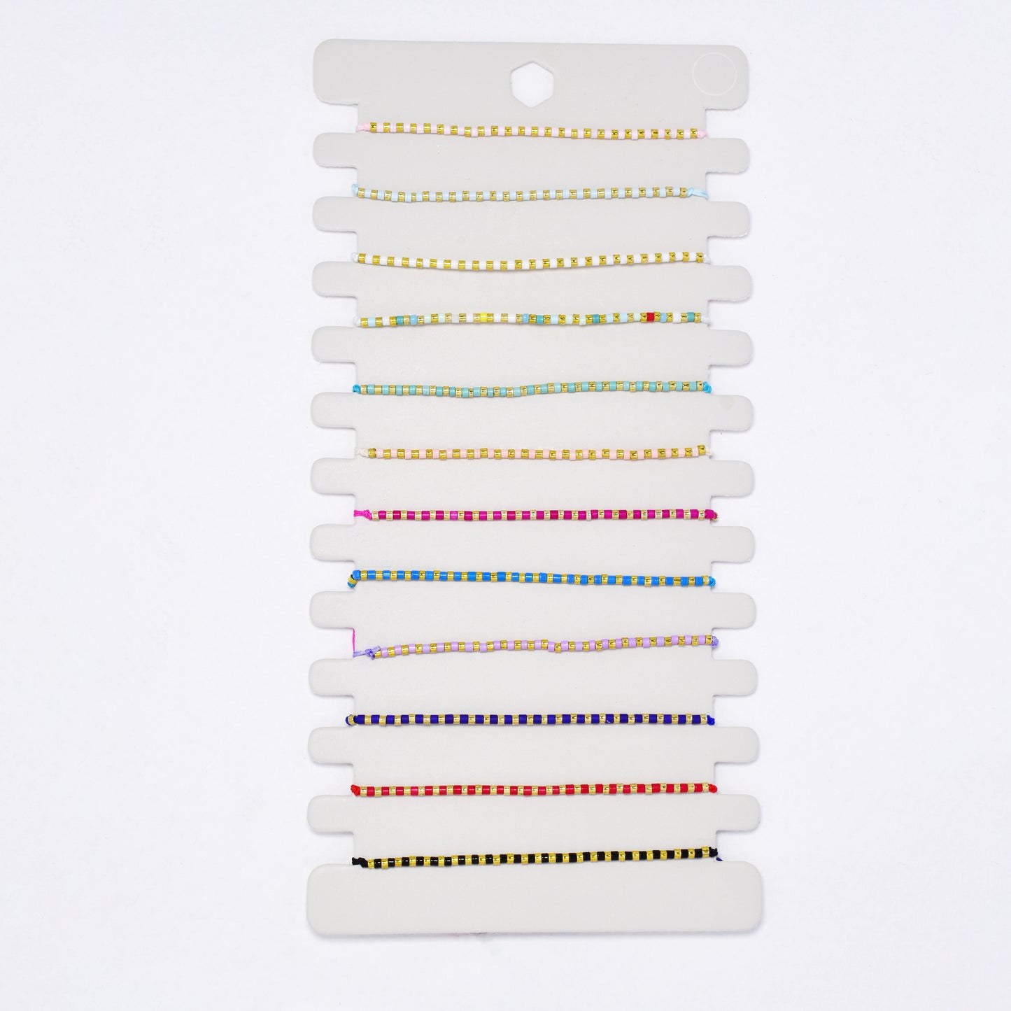 YB7536 - 12 Pack adjustable beaded bracelet
