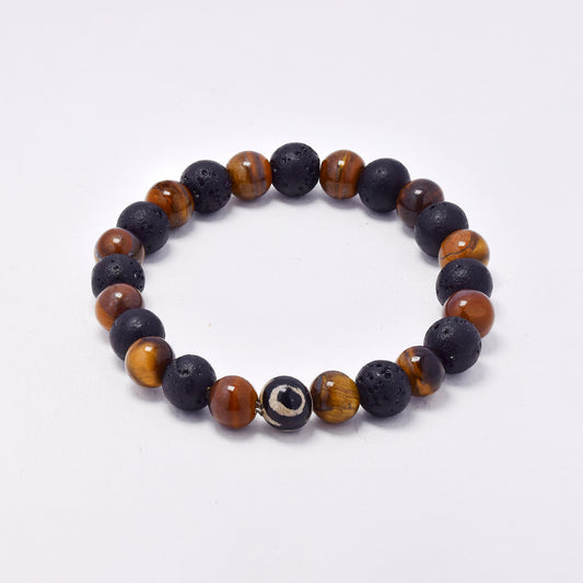 YB7756 - Volcanic rock & natural stone stretch bracelet