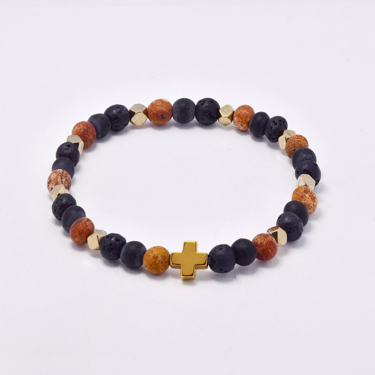 YB7757 - Volcanic rock & natural stone stretch bracelet