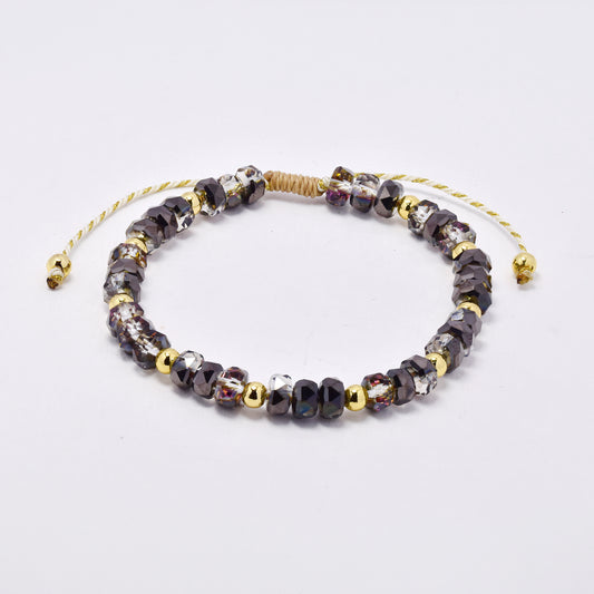 YB7760 - Faceted stone adjustable bracelet