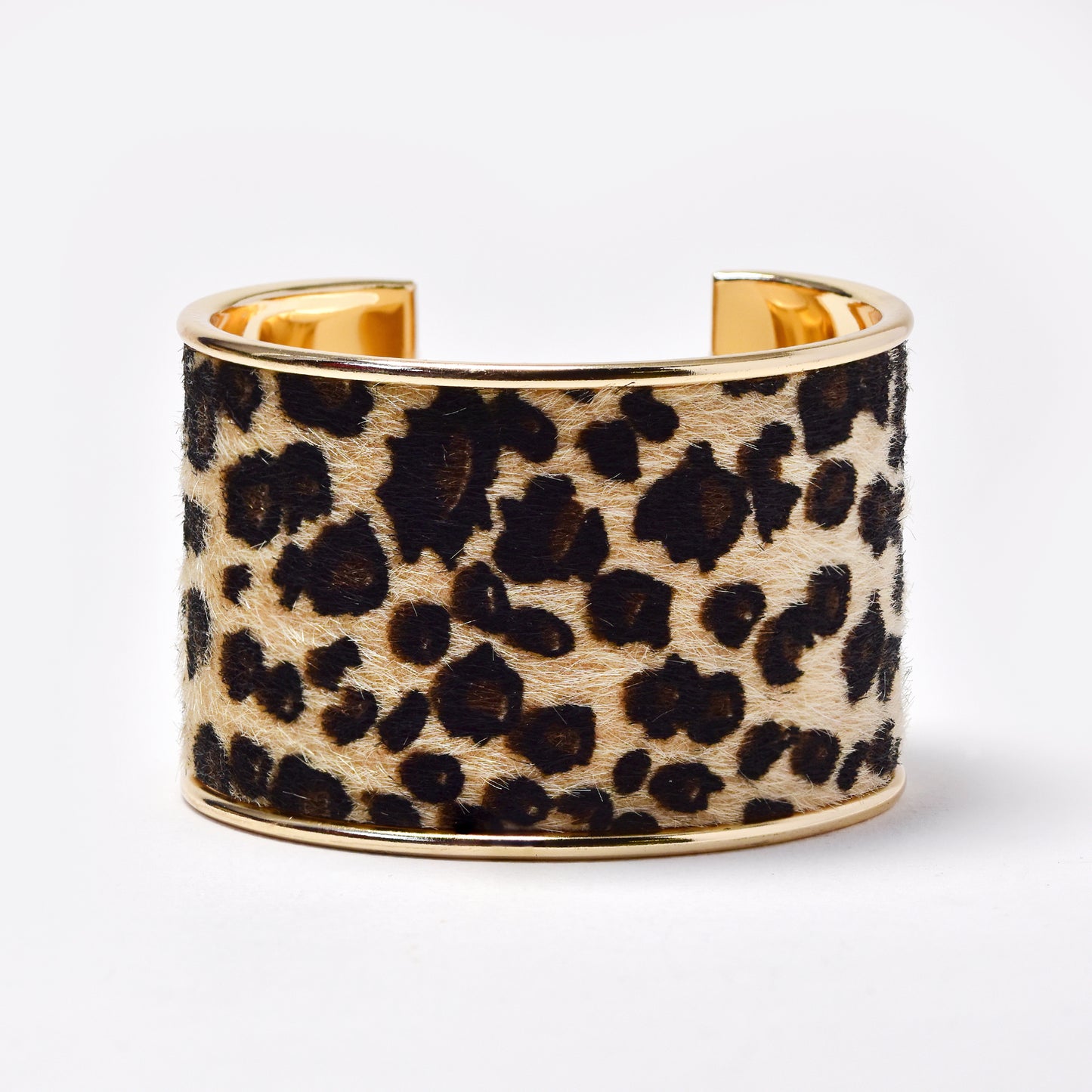 YB7766 - 47mm wide leopard print cuff bangle