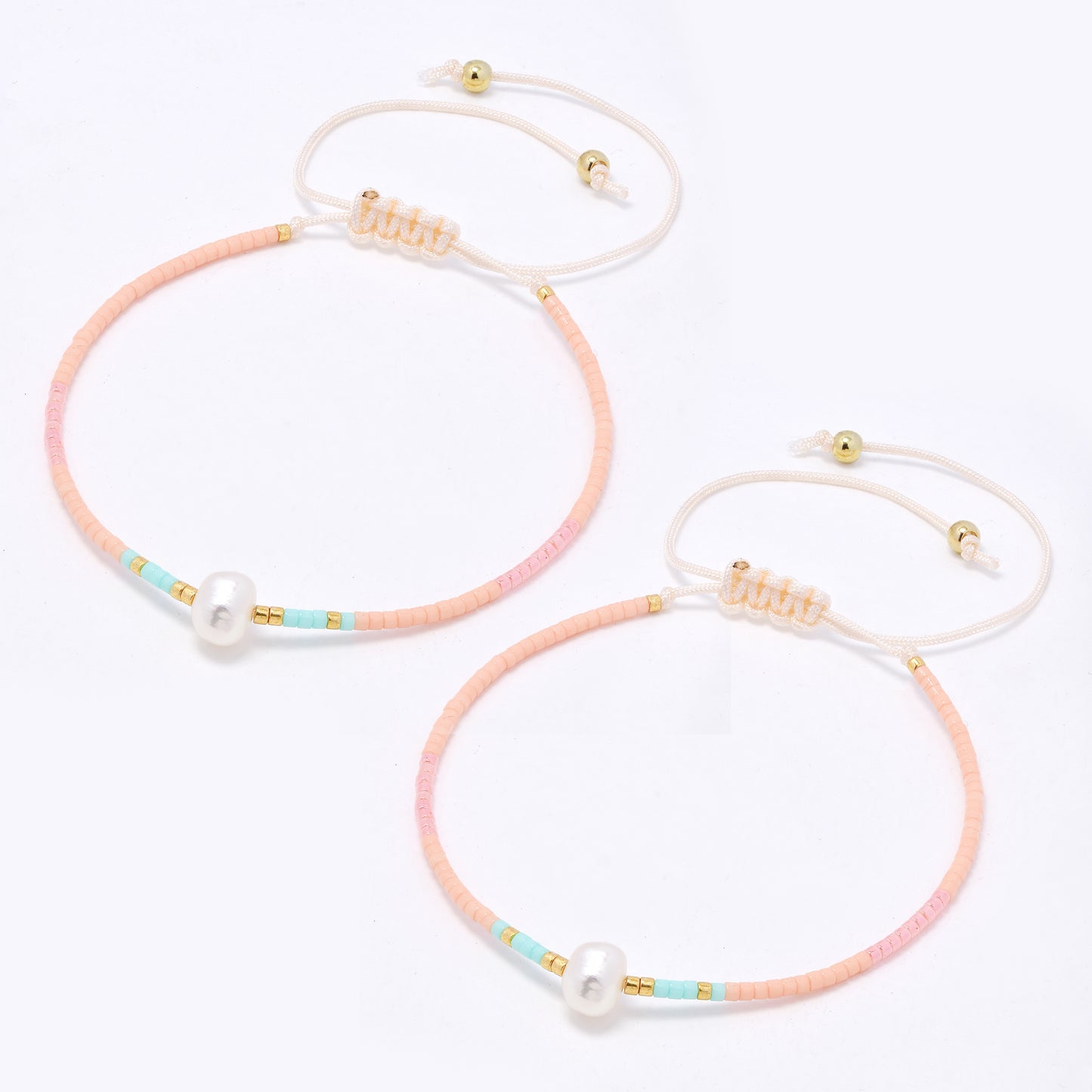YB7783 - 2-Pack Freshwater pearl miyuki bead pull-through bracelet