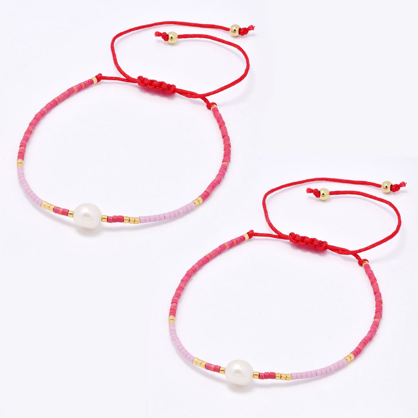 YB7783 - 2-Pack Freshwater pearl miyuki bead pull-through bracelet