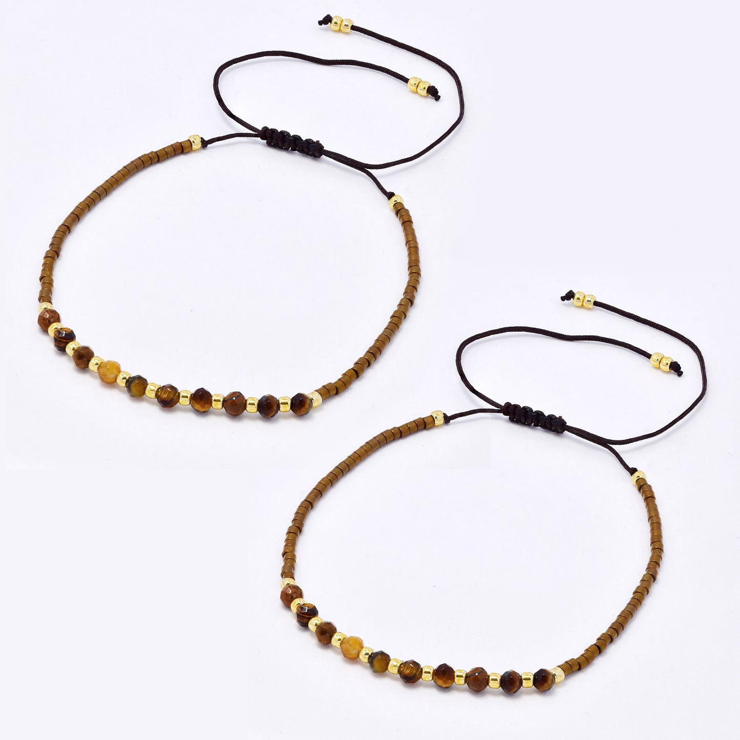 YB7784 - 2-Pack Natural stone miyuki bead pull-through bracelet