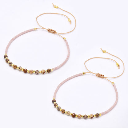YB7784 - 2-Pack Natural stone miyuki bead pull-through bracelet