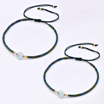 YB7785 - 2-Pack Natural stone miyuki bead pull-through bracelet