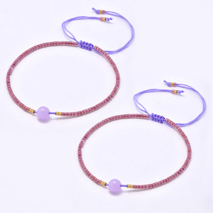 YB7785 - 2-Pack Natural stone miyuki bead pull-through bracelet