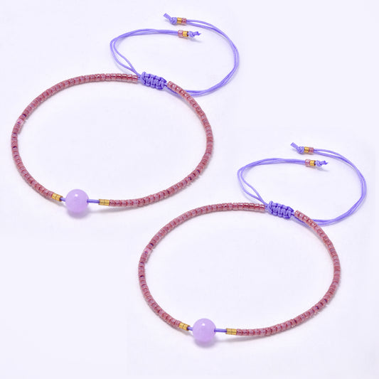 YB7785 - 2-Pack Natural stone miyuki bead pull-through bracelet