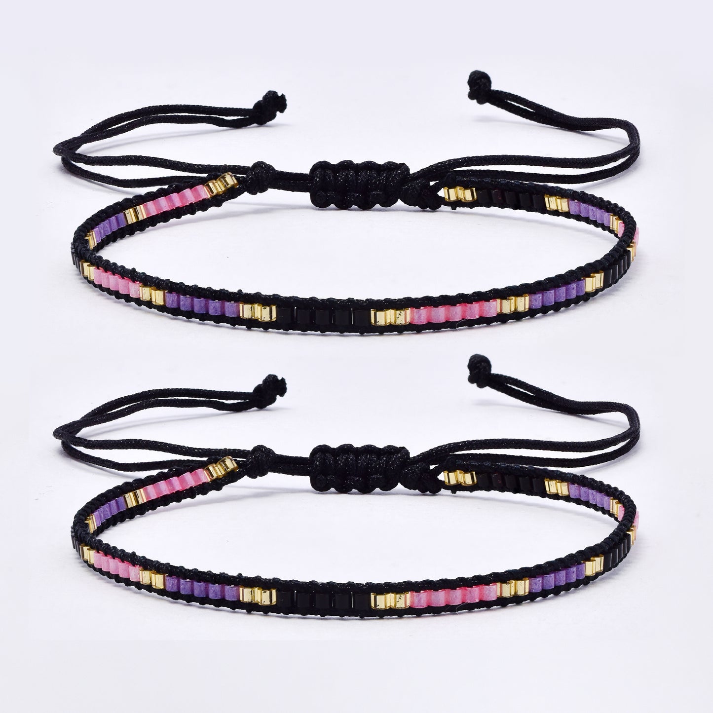 YB7786 - 2-Pack Miyuki bead pull-through bracelet