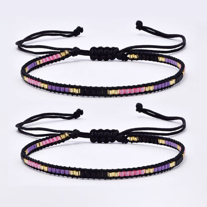 YB7786 - 2-Pack Miyuki bead pull-through bracelet