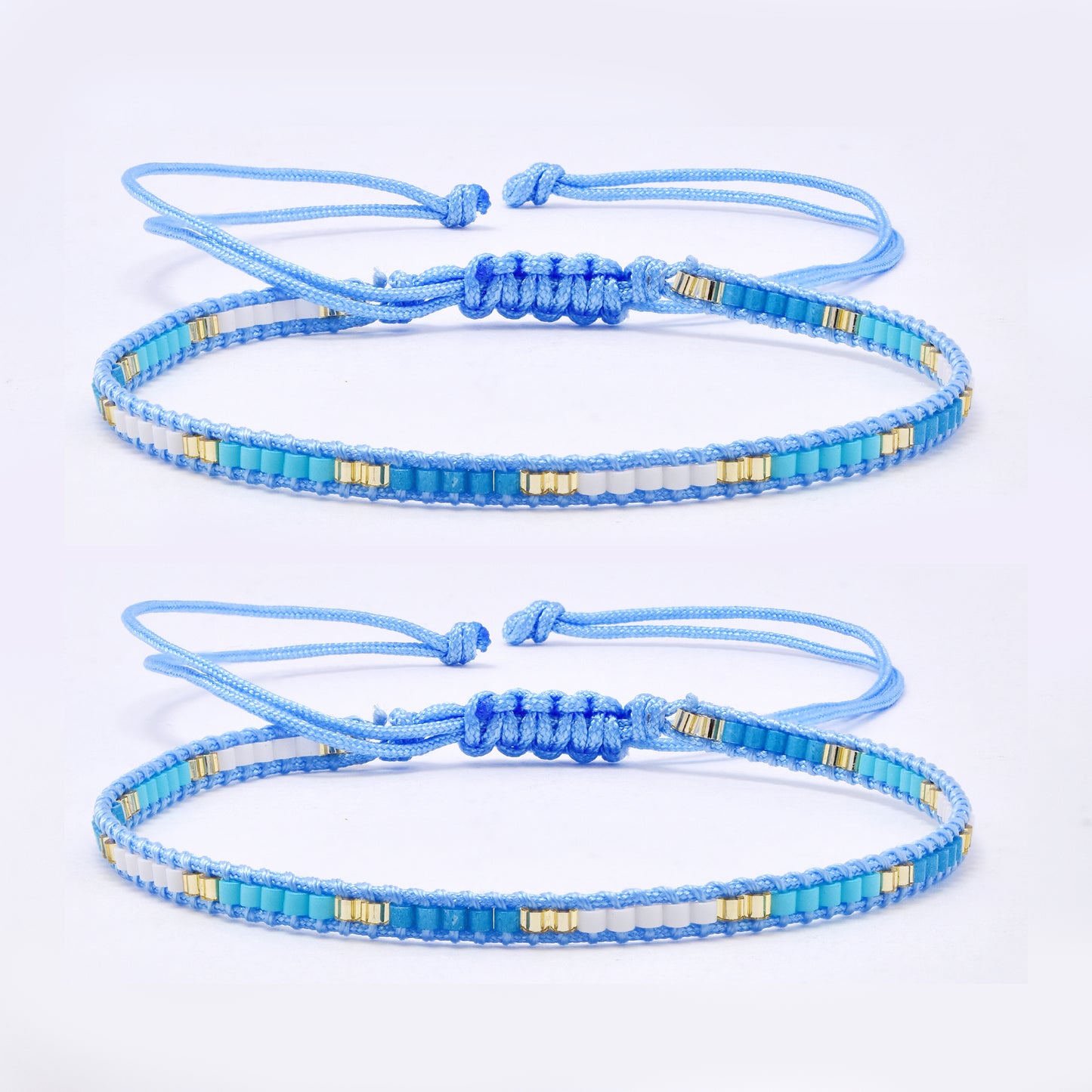 YB7786 - 2-Pack Miyuki bead pull-through bracelet