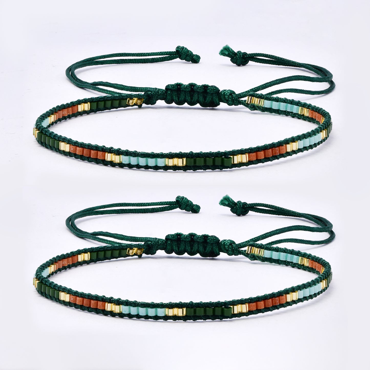 YB7786 - 2-Pack Miyuki bead pull-through bracelet