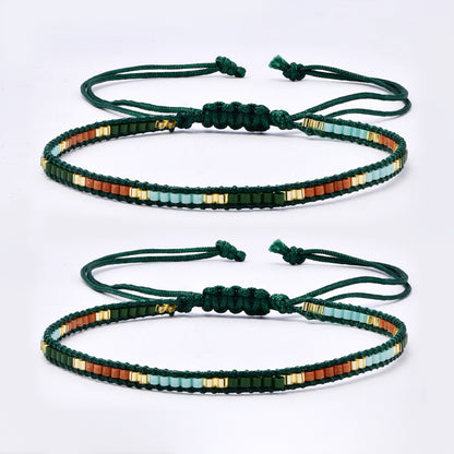 YB7786 - 2-Pack Miyuki bead pull-through bracelet