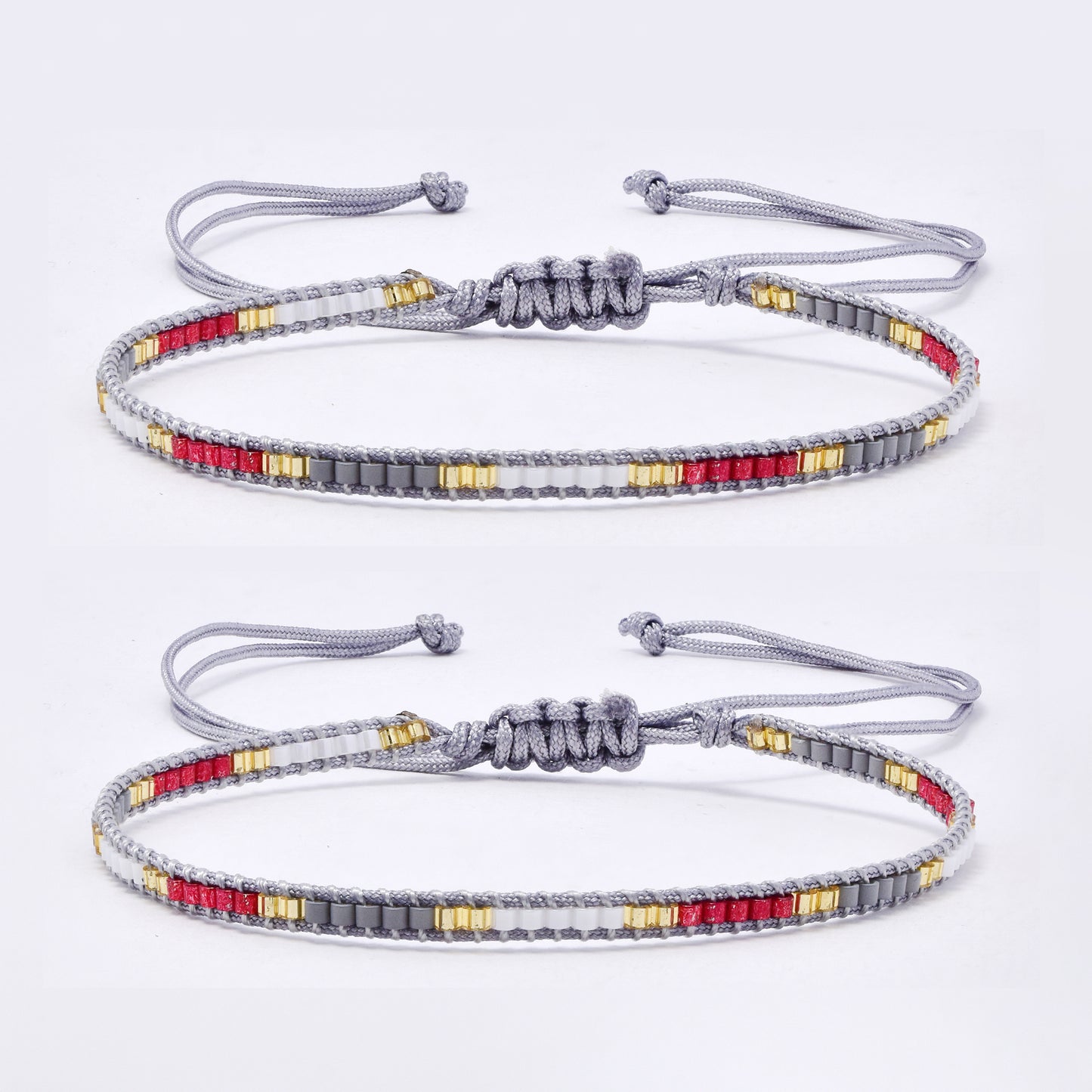 YB7786 - 2-Pack Miyuki bead pull-through bracelet