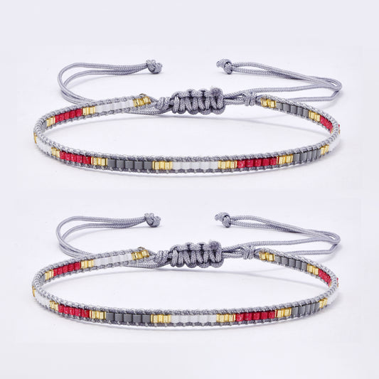 YB7786 - 2-Pack Miyuki bead pull-through bracelet