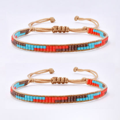 YB7787 - 2-Pack Double row miyuki pull-through bracelet