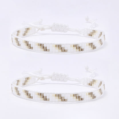 YB7788 - 2-Pack Three row miyuki bead pull-through bracelet