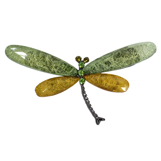 Fashion crushed crystal colour dragonfly brooch