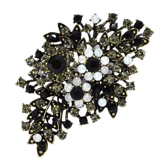 Fashion crystal bouquet statement flower brooch