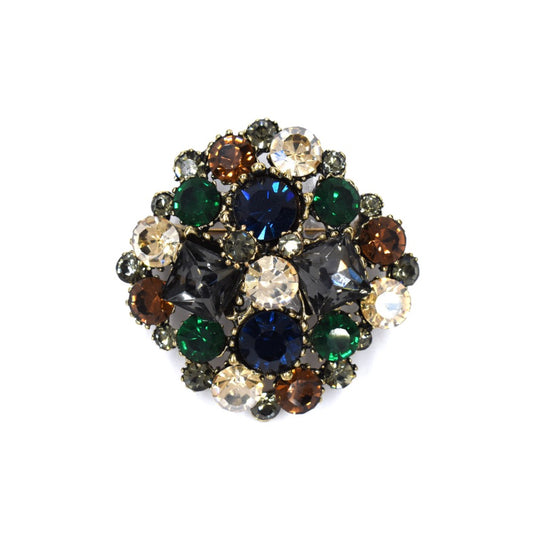 Fashion colourful cluster Crystal brooch