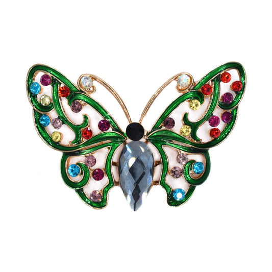 Fashion colourful crystal cutout butterfly brooch