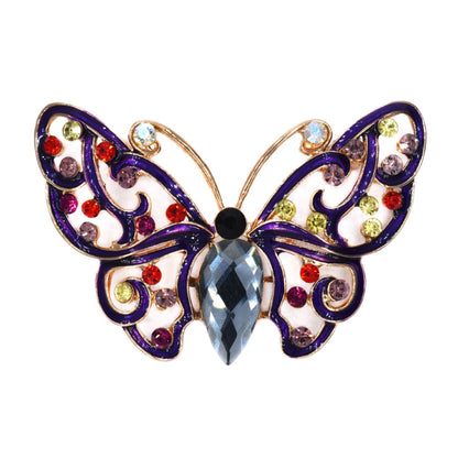 Fashion colourful crystal cutout butterfly brooch