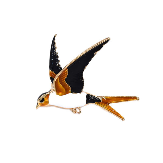 Fashion colourful sparrow bird brooch
