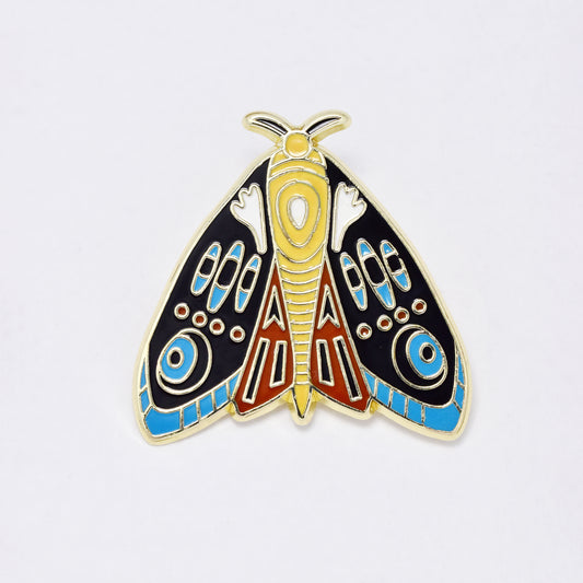 YBR6333 - Fashion moth with patterns brooch
