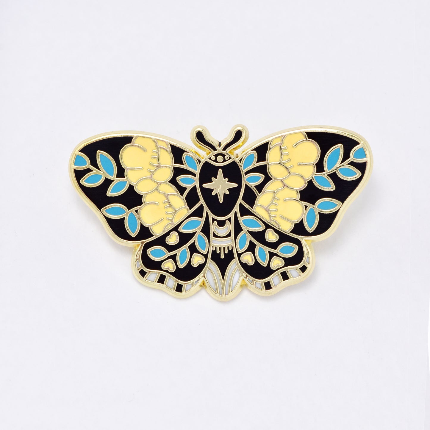 YBR6335 - Fashion butterfly with yellow flowers brooch