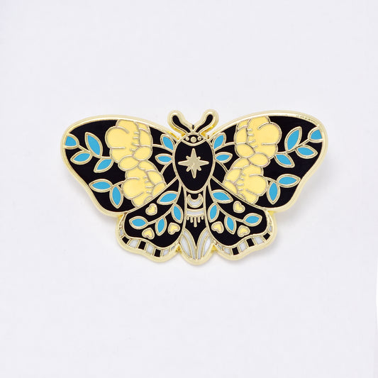 YBR6335 - Fashion butterfly with yellow flowers brooch