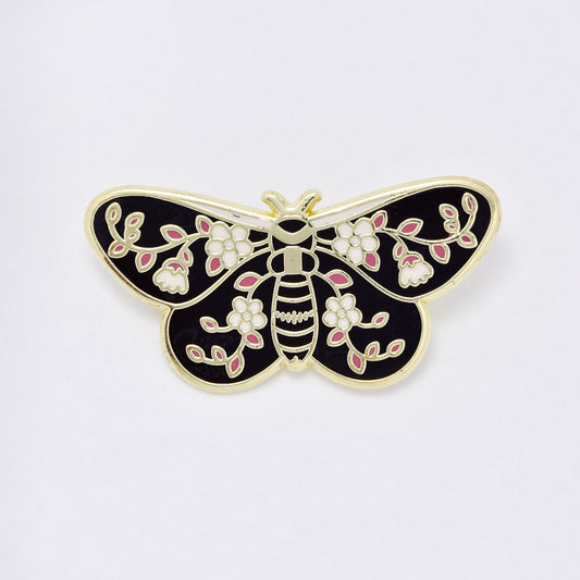 YBR6337 - Fashion butterfly with white flowers brooch